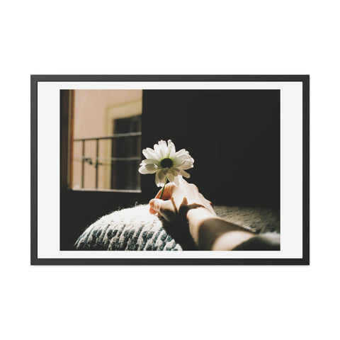 Hold Me - Elegant Framed Flower Art Poster - Serenity and Warmth for Home Decor