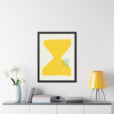 Jonathan 3 - Modern Framed Poster - Yellow Hourglass Art for Home Decor