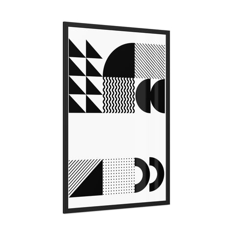 Modernica 6 - Modern Abstract Framed Poster - Black and White Geometric Wall Art