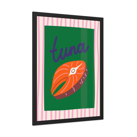 Whimsical Tuna Framed Poster - Fun Kitchen Decor for Seafood Lovers