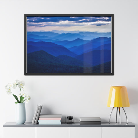Bluescape - Serene Mountain Landscape Framed Poster – Perfect Wall Art for Nature Lovers