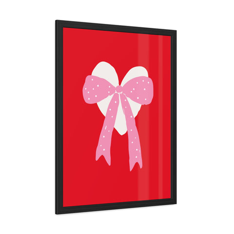 With a bow 2 - Heart Ribbon Framed Poster - Perfect for Valentine's Day Decor