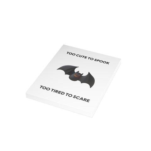 "Too Cute to Spook, Too Tired to Scare" Bat Greeting Card — Halloween / Holiday Greeting Card - Illustrated, Modern