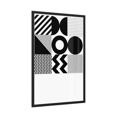 Modernica 5 - Modern Geometric Wall Art Frame - Black and White Patterns for Home Decor