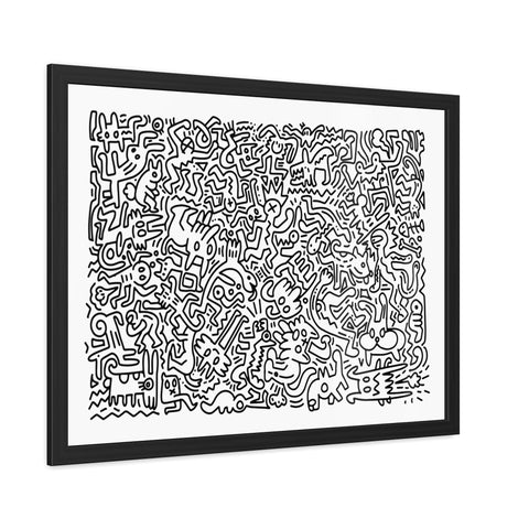 Chaos Theory - Abstract Line Art Framed Poster - Modern Wall Décor for Art Lovers
