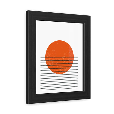 Ink Stamp 3 - Minimalist Sunset Framed Poster - Modern Home Decor Art