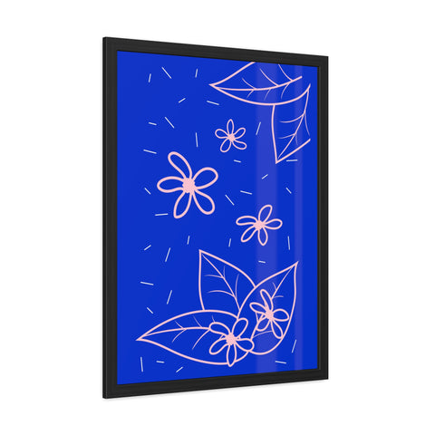 When life gives you lemons 3 - Blue Floral Framed Poster - Modern Botanical Art for Home Decor