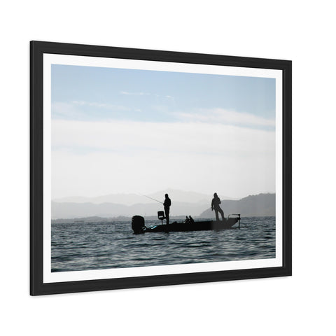 Fishing Boat - Silhouette Framed Poster - Perfect for Outdoor Enthusiasts and Home Decor