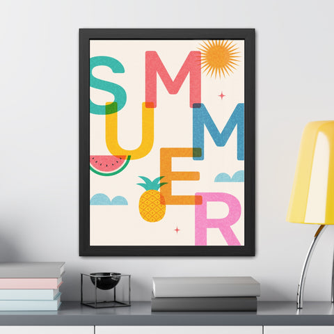 Summer 1 - Colorful Summer Framed Poster - Vibrant Tropical Wall Art