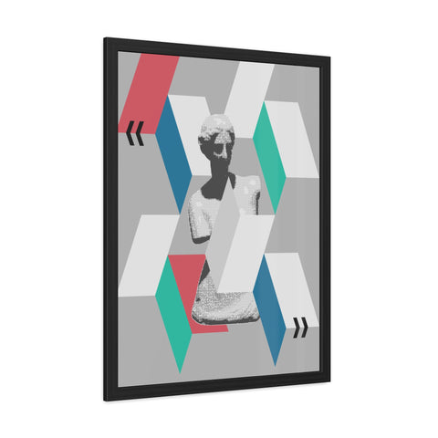 Abstractica 4 - Modern Framed Poster Art - Abstract Geometric Statue Design