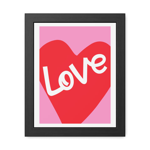 Lovin' - Love Heart Wall Art - Framed Poster, Romantic Decor for Home & Special Occasions