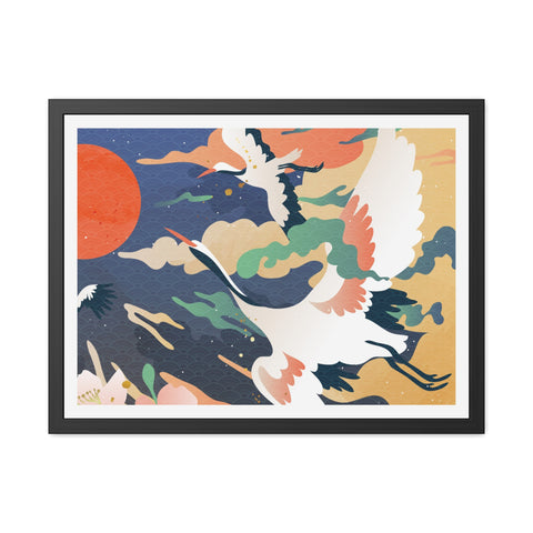 Pelican 2 - Elegant Crane Framed Poster - Serene Wall Art for Nature Lovers