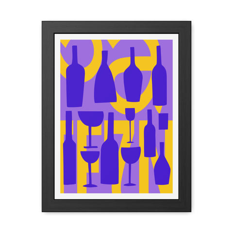 Sonoma 1 - Colorful Wine Bottles Framed Poster | Modern Art for Home Decor