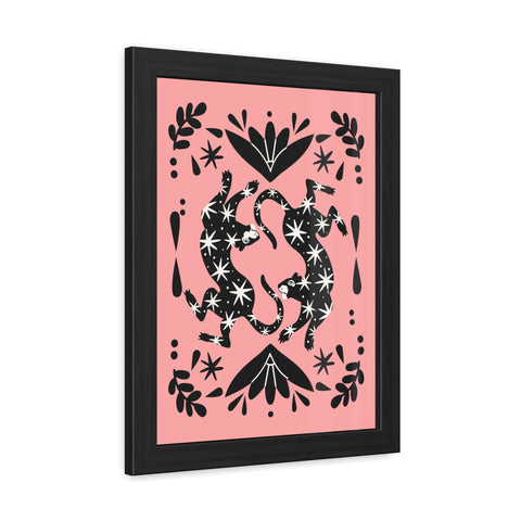 Mirror 1 - Whimsical Framed Poster - Starry Cat Design for Home Décor