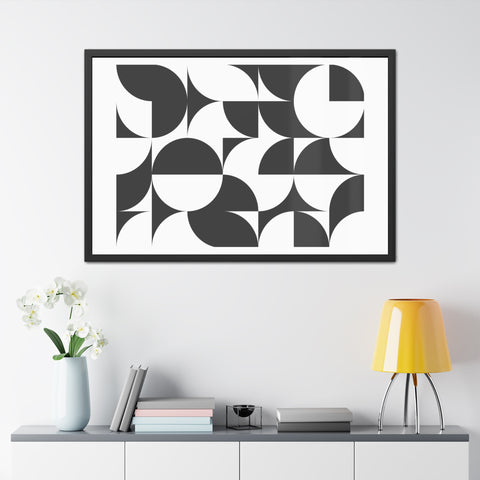 Horizon Grid 3 - Modern Geometric Framed Poster for Stylish Home Decor