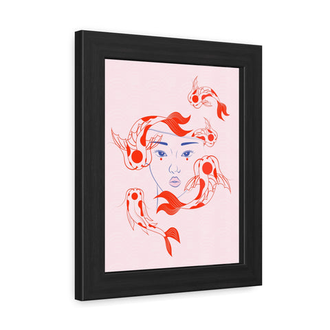 Koi Fish Art Framed Poster - Serene Wall Decoration for Home Decor Enthusiasts