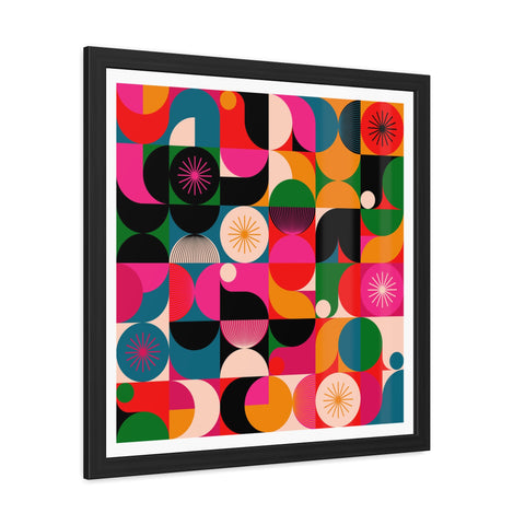 Tiled - Vibrant Geometric Framed Poster - Colorful Wall Art for Modern Spaces
