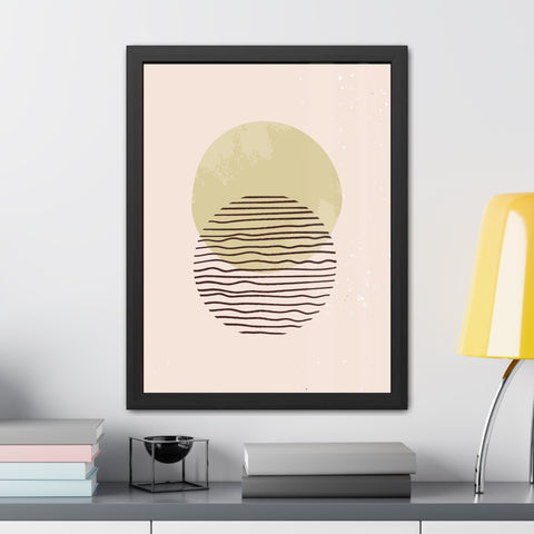 Blend 1 - Modern Minimalist Framed Poster – Abstract Green and Beige Art