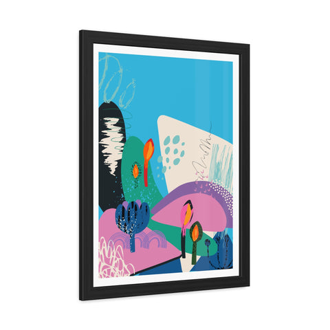 Ericsson 2 - Vibrant Framed Poster Art – Colorful Abstract Landscape