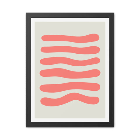 Stratica 6 - Modern Abstract Framed Poster - Wavy Lines Art for Home Decor