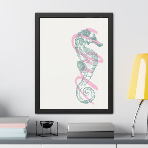 Marine Life 4 - Elegant Seahorse Framed Poster - Coastal Home Decor