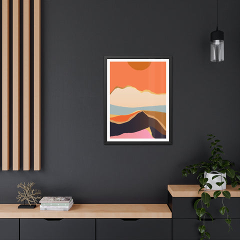South 2 - Abstract Mountain Framed Poster - Modern Wall Art for Home Decor