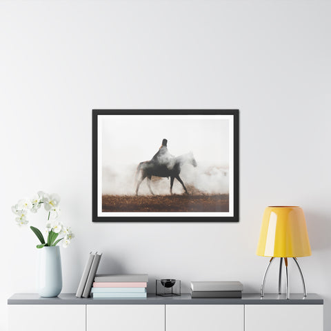 Fog Ride - Mystical Horse Framed Poster - Perfect for Home Decor & Gift Ideas