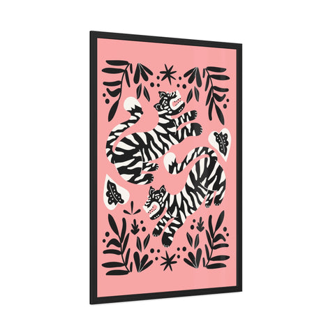 Mirror 4 - Playful Tiger Framed Poster Art for Animal Lovers - Vibrant Wall Decor