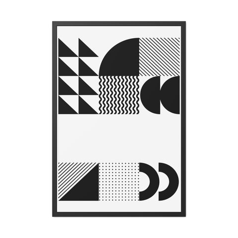 Modernica 6 - Modern Abstract Framed Poster - Black and White Geometric Wall Art