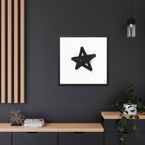 Graffiti 1 - Minimalist Star Wall Art - Framed Poster for Modern Decor