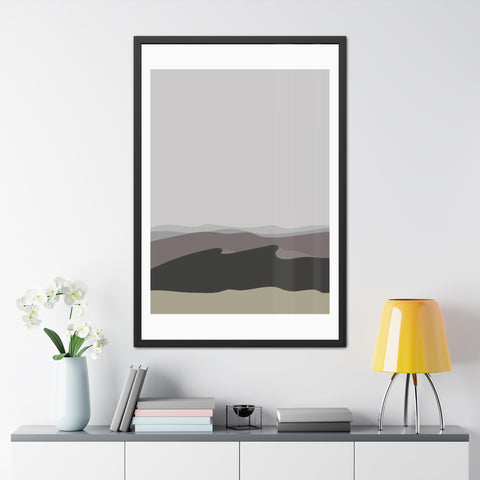 Desert Sun 2 - Modern Landscape Framed Poster - Wall Art for Home Decor - Neutral Tones