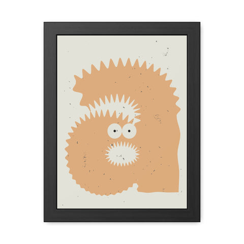 Lettermon - a monster - Quirky Framed Monster Poster - Playful Wall Art for Kids' Rooms