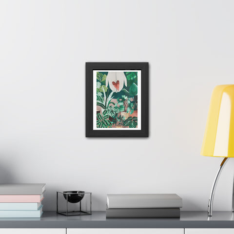 Green Thumb - Botanical Heart Framed Poster - Nature-Inspired Wall Art for Plant Lovers