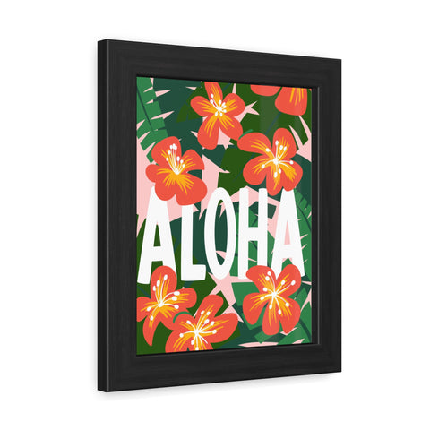 Aloha - Tropical Framed Poster - Bright Floral Wall Art for Home Décor
