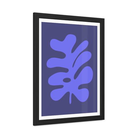 Stratica 7 - Modern Botanical Framed Poster - Abstract Blue Leaf Design for Home Decor