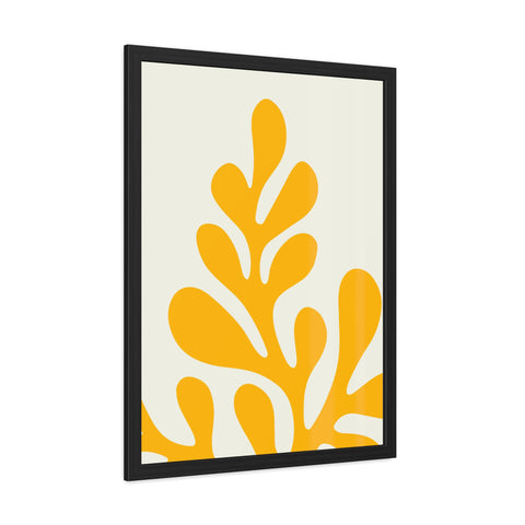 Stratica 1 - Modern Abstract Framed Poster – Yellow Organic Design for Home Decor