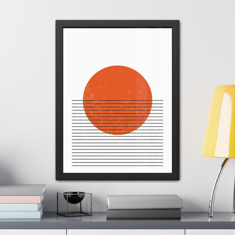 Ink Stamp 3 - Minimalist Sunset Framed Poster - Modern Home Decor Art