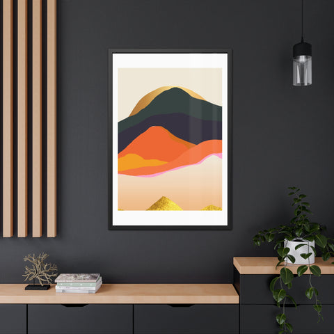 South 5 - Elegant Mountain Landscape Framed Poster - Modern Art for Home Decor