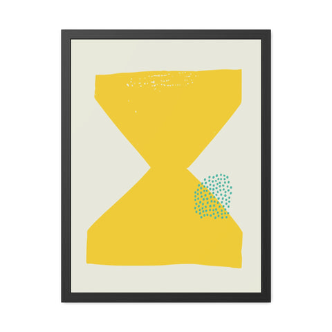 Jonathan 3 - Modern Framed Poster - Yellow Hourglass Art for Home Decor