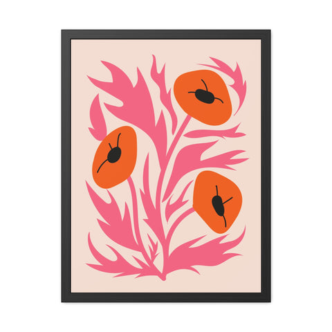 Marinda 3 - Vibrant Floral Framed Poster - Modern Art Print for Home Decor