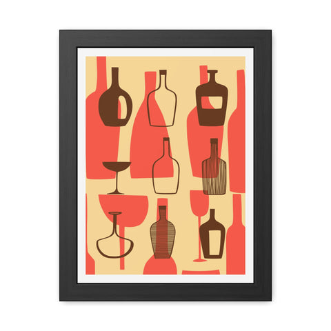 Wine Country 2 - Artistic Framed Poster – Abstract Bottle Design for Home Decor
