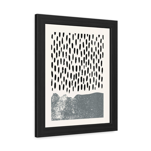 Ink Block 2 - Modern Minimalist Framed Poster - Black and White Abstract Art for Home Décor