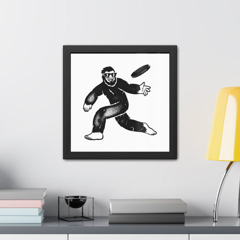 Frisbee - Cool Sasquatch Framed Poster - Fun Wall Art for Outdoorsy Decor
