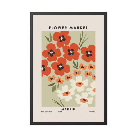 Flower Market - Madrid - Framed Floral Poster - Flower Market Madrid Art Print