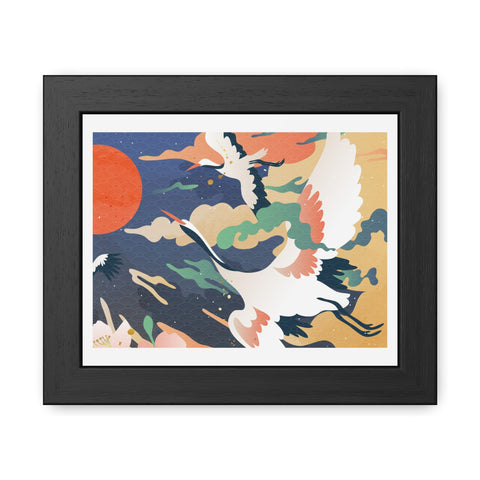Pelican 2 - Elegant Crane Framed Poster - Serene Wall Art for Nature Lovers