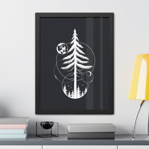 Treecraft 1 - Nature-Inspired Framed Poster - Cosmic Pine Tree Wall Art