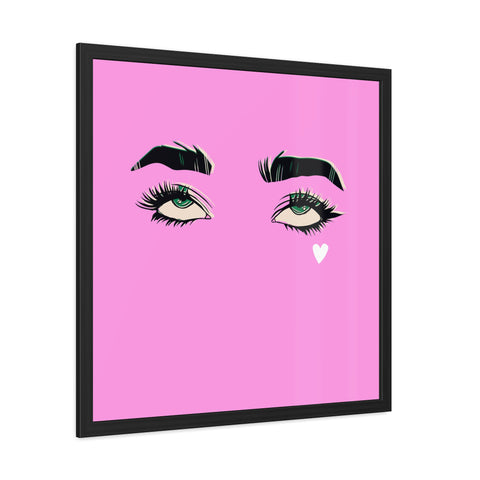 How your email finds me - Stylish Framed Poster with Eye Art - Pink Wall Decor for Modern Spaces