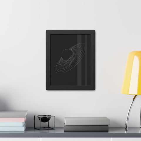 Universalis 1 - Minimalist Saturn Framed Poster - Modern Wall Art for Space Lovers