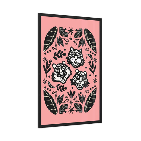Mirror 5 - Playful Jungle Themed Framed Posters - Tiger and Leopard Artwork for Kids' Rooms