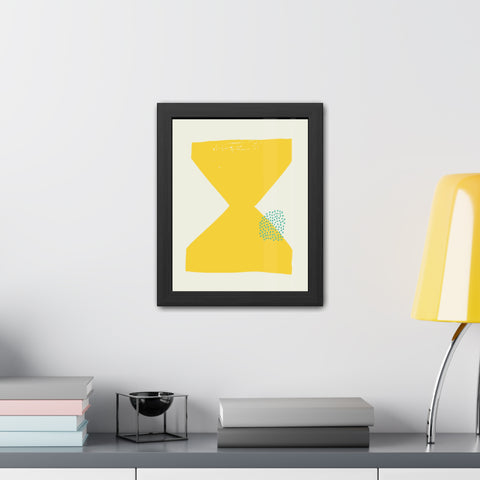 Jonathan 3 - Modern Framed Poster - Yellow Hourglass Art for Home Decor
